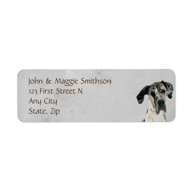 Great Dane Dog Pet Animal  Label (Front)