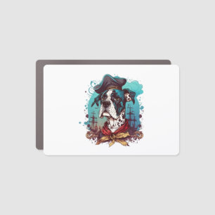 Great Dane Dog Pirate Car Magnet