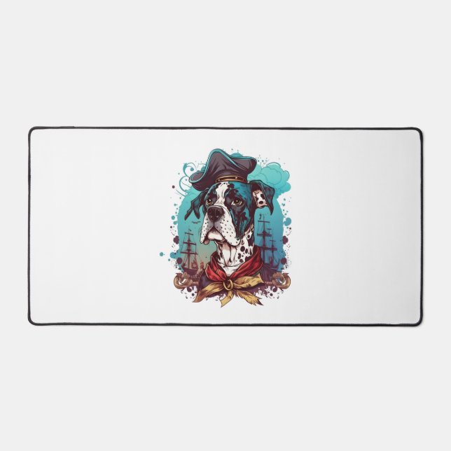 Great Dane Dog Pirate Desk Mat (Front)