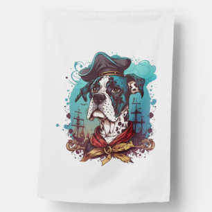 Great Dane Dog Pirate House Flag