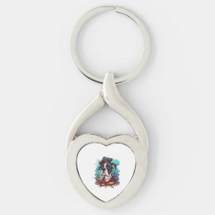 Great Dane Dog Pirate Keychain