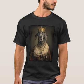 Great Dane Dog Portrait Renaissance Funny Pet Mom  T-Shirt
