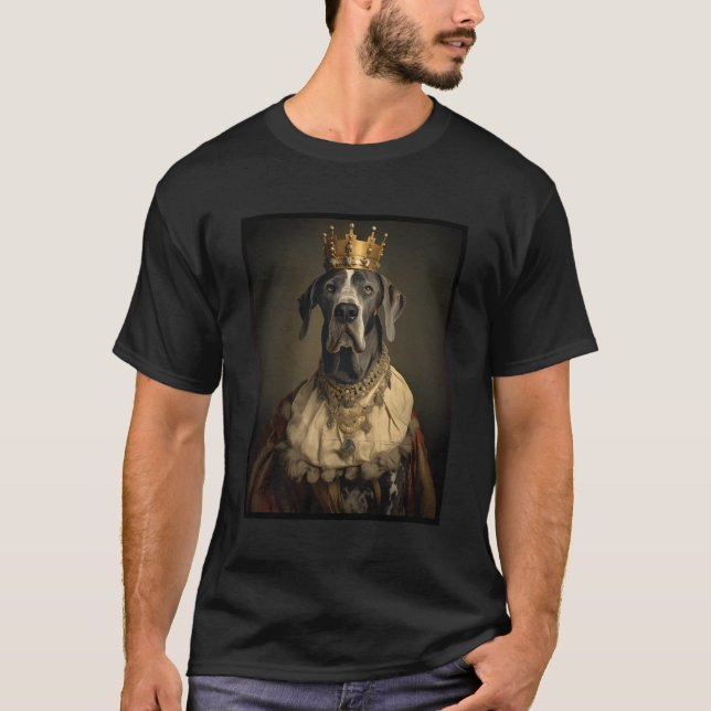 Great Dane Dog Portrait Renaissance Funny Pet Mom  T-Shirt (Front)