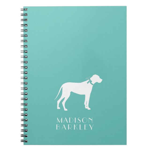 Great Dane Dog Puppy Notebook (Front)