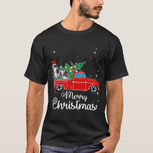Great Dane Dog Red Truck Christmas Tree Lights T-Shirt