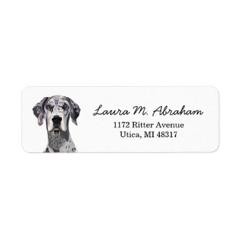 Great Dane Dog Return Address Label by FriendlyPets at Zazzle