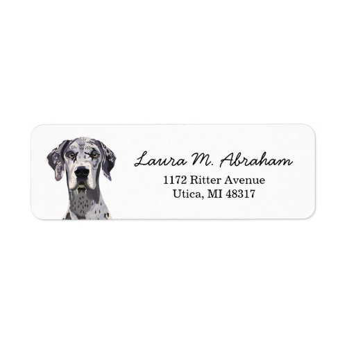 Great Dane Dog Return Address label