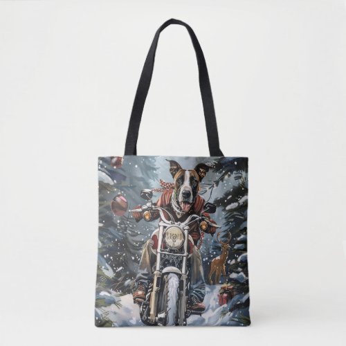 Great Dane Dog Riding Motorcycle Christmas Tote Bag