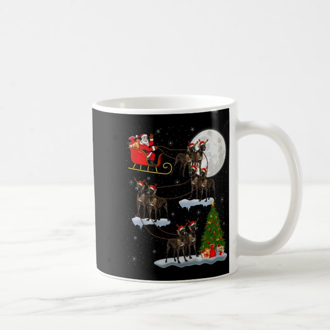 Great Dane Dog Santa Sleigh Flying Funny Magical C Coffee Mug (Right)