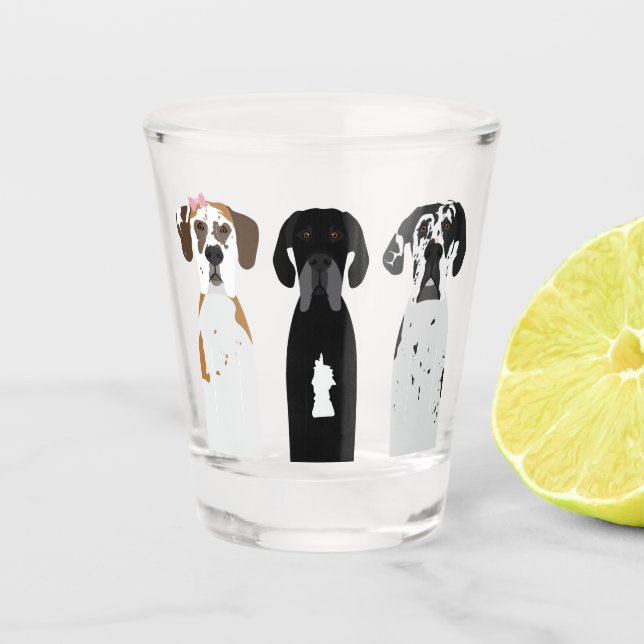 Great Dane Dog Shot Glass (Front)