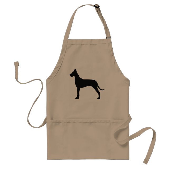 Great Dane Dog Silhouette Adult Apron (Front)