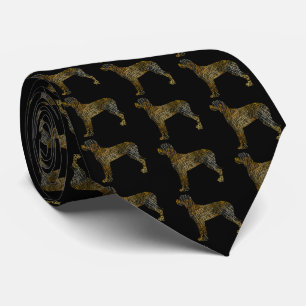 Great Dane Dog Silhouette Halloween Orange Neck Neck Tie
