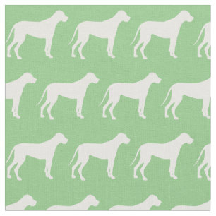 Great Dane Dog Silhouette Pet Sage Green Fabric