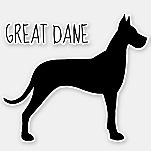Great Dane Dog Silhouette Vinyl Sticker