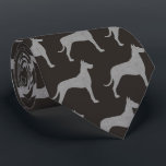Great Dane Dog Silhouettes Pattern Grey and Black Neck Tie<br><div class="desc">This original Great Danes pattern neck tie makes a great gift for dog dads! Available in a variety of colors, this cool tie makes a statement for anyone who loves a Great Dane. An awesome gift for the guy who wears a tie for business, or for special events like holiday...</div>