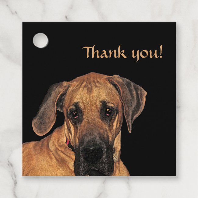 Great Dane Dog Thank You Favor Tags