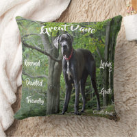 Great Dane Dog Traits Throw Pillow Home Accents