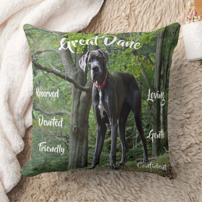 Great Dane Dog Traits Throw Pillow Home Accents  (Blanket)