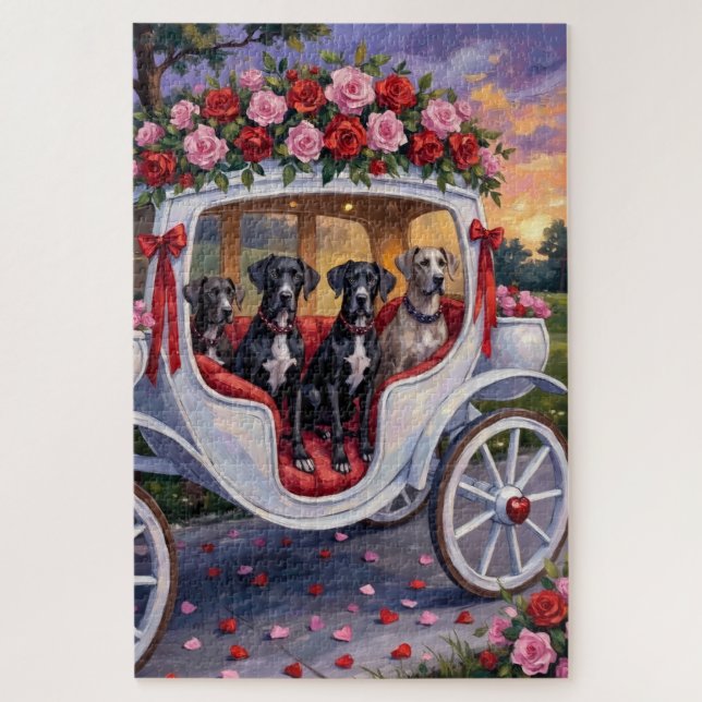 Great Dane Dog Valentine's Day Jigsaw Puzzle (Vertical)