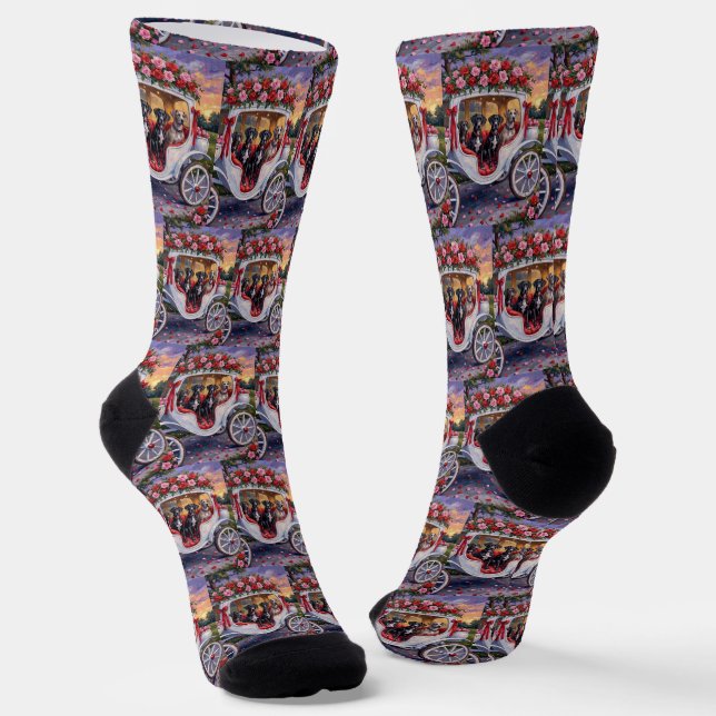 Great Dane Dog Valentine's Day Socks (Angled)