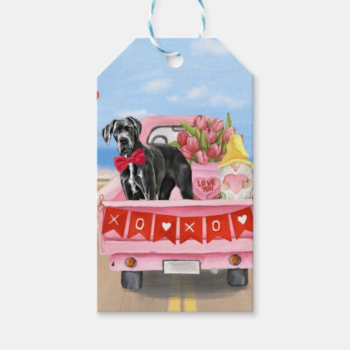 Great Dane Dog Valentines Day Truck Gift Tags