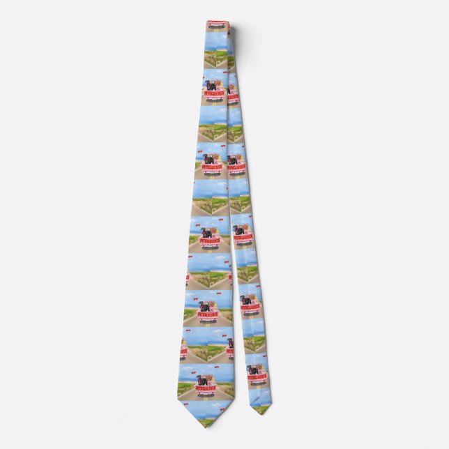 Great Dane Dog Valentine's Day Truck Neck Tie (Front)