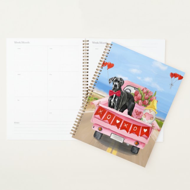 Great Dane Dog Valentine's Day Truck Planner (Display)