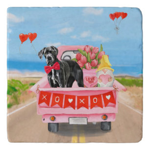 Great Dane Dog Valentine's Day Truck Trivet