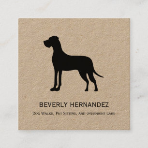 Great Dane Dog Walker Trainer Puppy sitting KRAFT Square Business Card