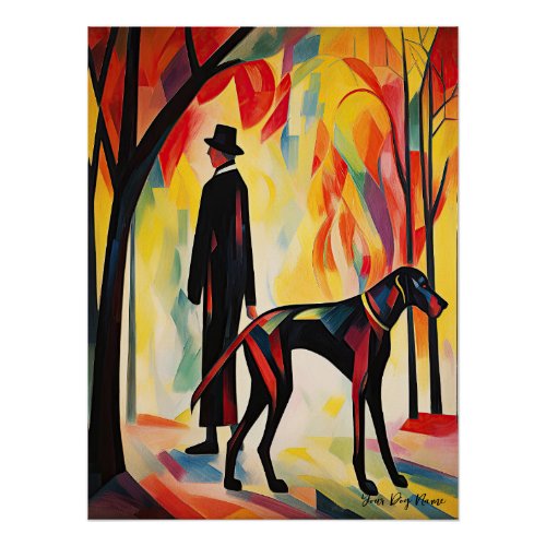 Great Dane dog walking in the park 02 _ Madeleine  Poster
