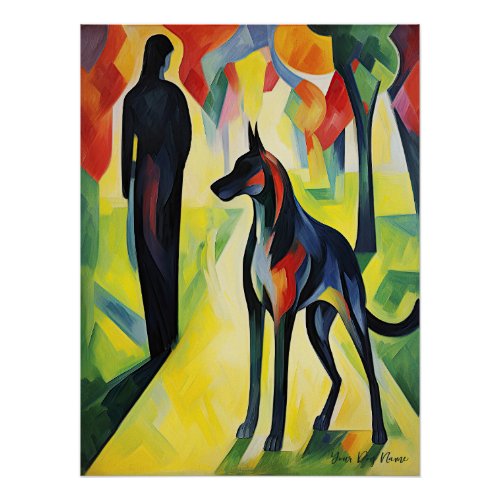 Great Dane dog walking in the park 03 _ Madeleine  Poster