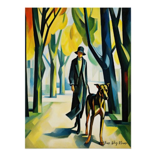 Great Dane dog walking in the park 04 _ Madeleine  Poster