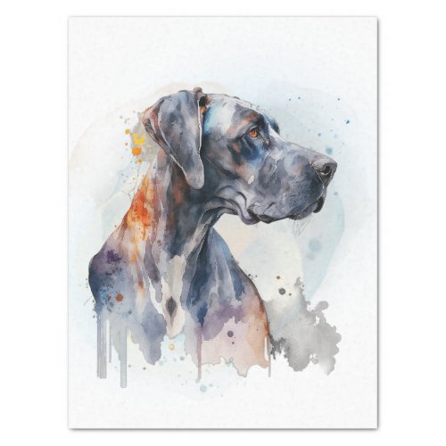 Great Dane Dog Watercolor Tissue Paper