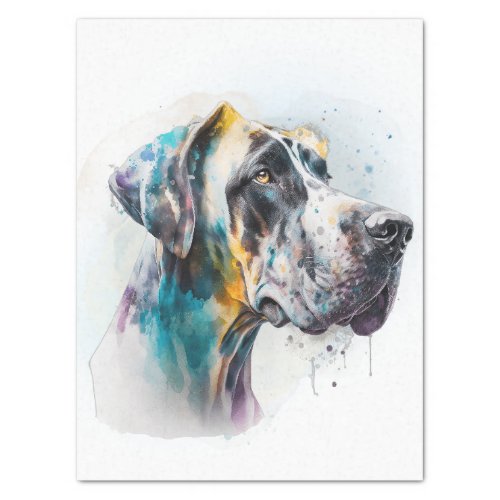 Great Dane Dog Watercolor Tissue Paper