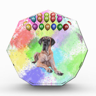 Great Dane Dog Wishing Happy New Year Award