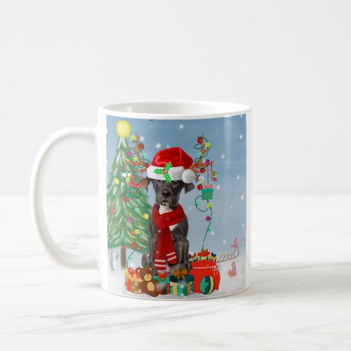 Great Dane dog with Christmas gifts   Coffee Mug