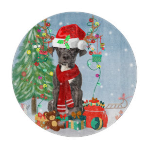 Great Dane dog with Christmas gifts Cutting Board