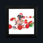 Great Dane Dog with Christmas Ornaments Gifts Jewelry Box<br><div class="desc">A cute Great Dane Dog sitting with Christmas Ornaments and gift boxes. A perfect gift for someone on this Christmas!</div>