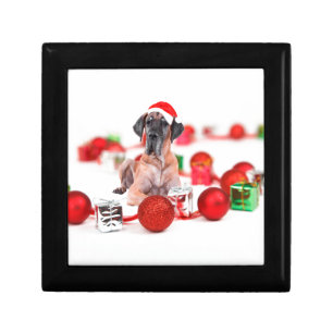 Great Dane Dog with Christmas Ornaments Gifts Jewelry Box