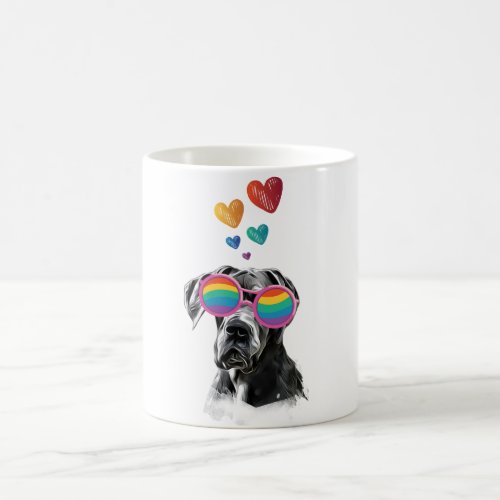 Great Dane Dog with Hearts Valentines Day  Coffee Mug