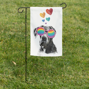 Great Dane Dog with Hearts Valentine's Day Garden Flag