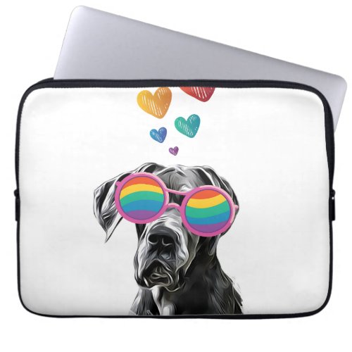Great Dane Dog with Hearts Valentines Day  Laptop Sleeve