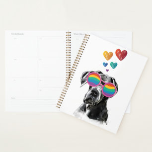 Great Dane Dog with Hearts Valentine's Day Planner