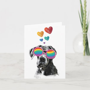 Great Dane Dog with Hearts Valentine's Day Throw P Card