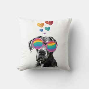 Great Dane Dog with Hearts Valentine's Day Throw P Pillow