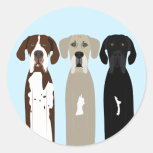 Great Dane Dogs Classic Round Sticker