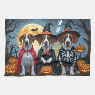 Great Dane Dogs Pumpkin Halloween Funny Kitchen Towel
