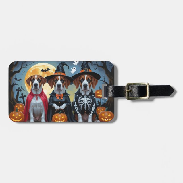 Great Dane Dogs Pumpkin Halloween Funny Luggage Tag (Front Horizontal)