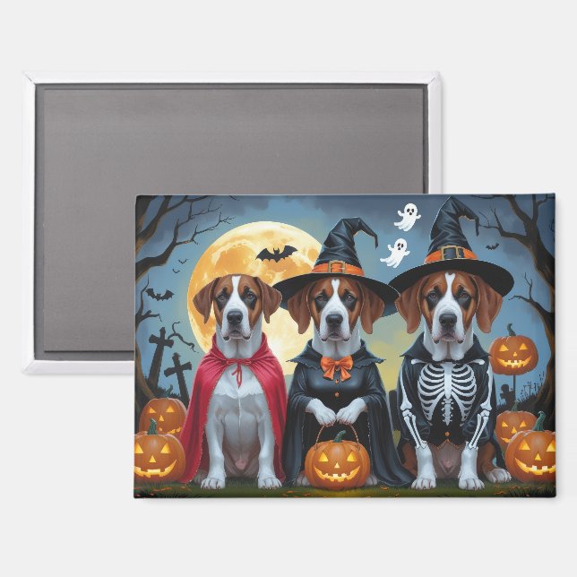 Great Dane Dogs Pumpkin Halloween Funny Magnet (Front/Back)