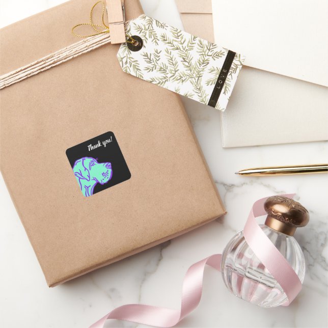 Great Dane drawing Square Sticker (Gifting)